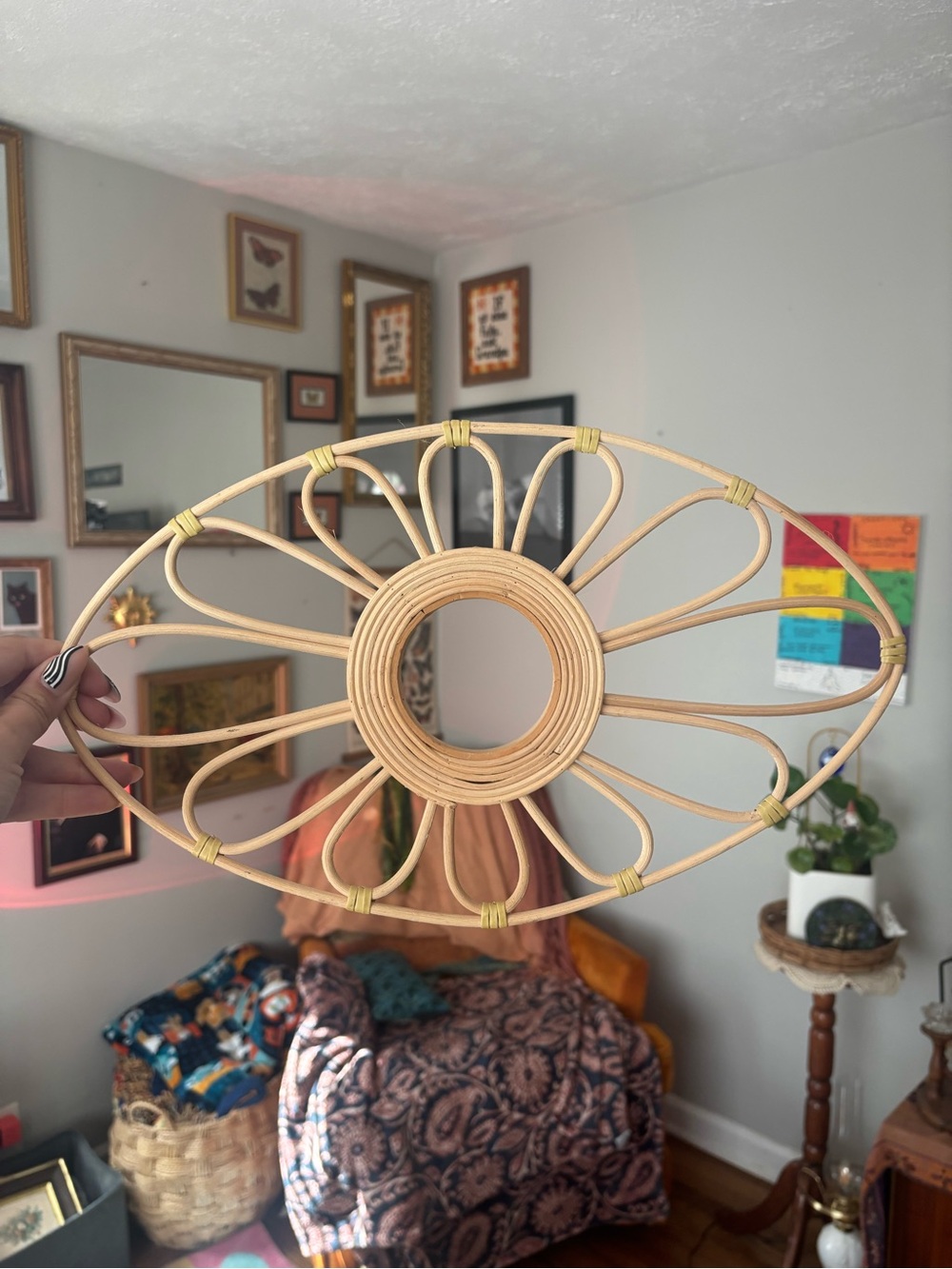 Rattan Sunburst Wall Mirror Frame - Natural